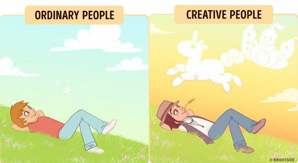 10 Ilustrasi Perbedaan  Orang Kreatif dan  Orang Biasa  