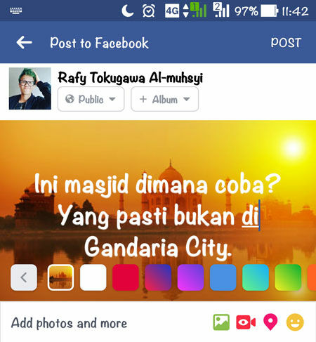 Cara Membuat Status Foto Di Facebook 3