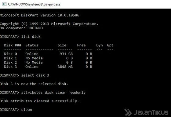 Cara Memperbaiki Flashdisk Write Protected 5