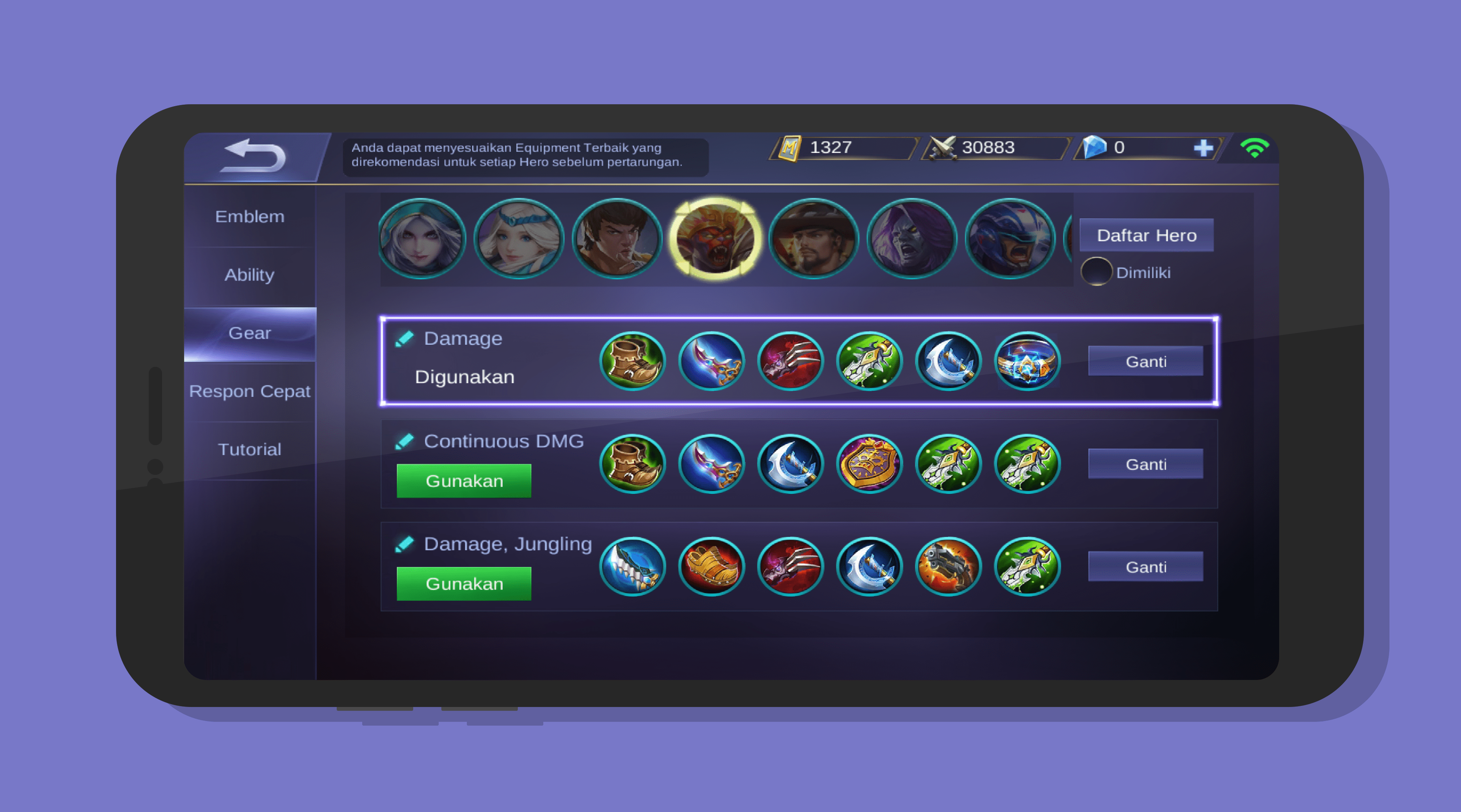 Build Item Sun Mobile Legends