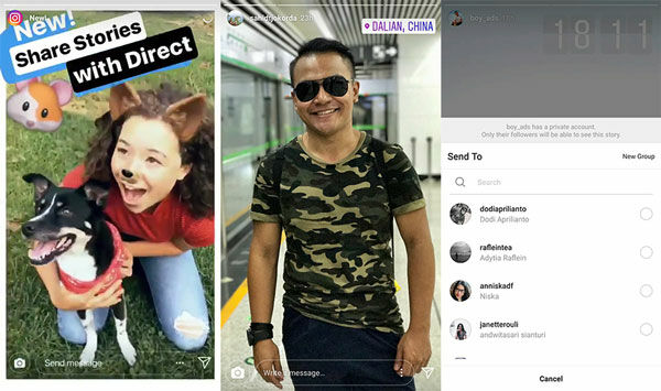 Kirim Instagram Stories Via Chat