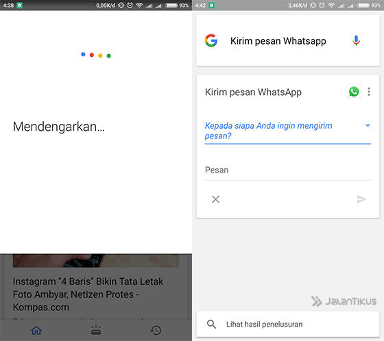 Langkah 2 - Cara Mengirim Pesan WhatsApp Tanpa Menyentuh Keyboard