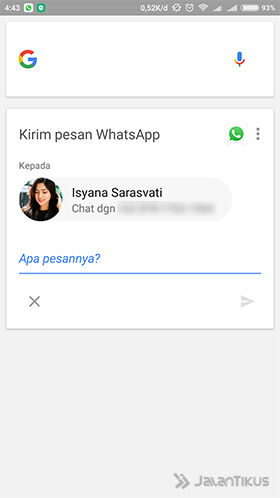 Langkah 3 - Cara Mengirim Pesan WhatsApp Tanpa Menyentuh Keyboard