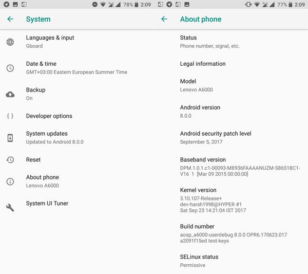 Lenovo A6000 Oreo 1