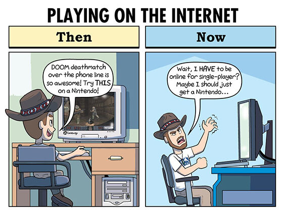 Ilustrasi Perbandingan Gamer Jadul Dan Jaman Now 02