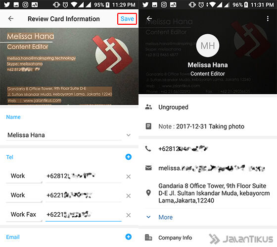 Cara Scan Kartu Nama Jadi Kontak Telepon 3