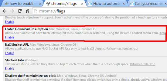 Mengaktifkan Download Resumption