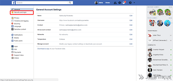 Cara Logout Facebook 2