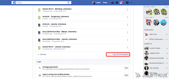 Cara Logout Facebook 4