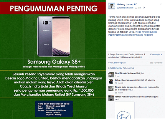 Update Sayembara Logo Malang United