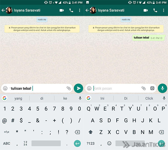 Cara Membuat Tulisan Tebal di WhatsApp