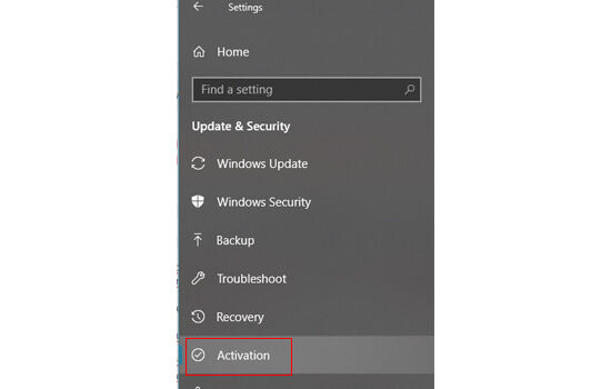 Activation Windows 10 2654f