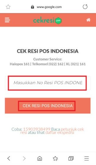 Cek Resi Pos Indonesia Di Website Cekresi 8fd7e