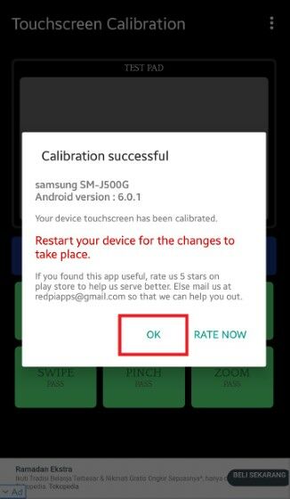 Langkah Tiga Kalibrasi Aplikasi Touchscreen Calibration E4556