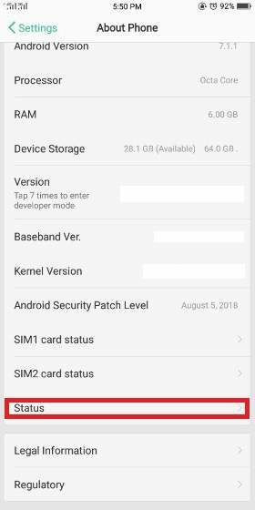 Cara Cek Imei Oppo 02 Faacc