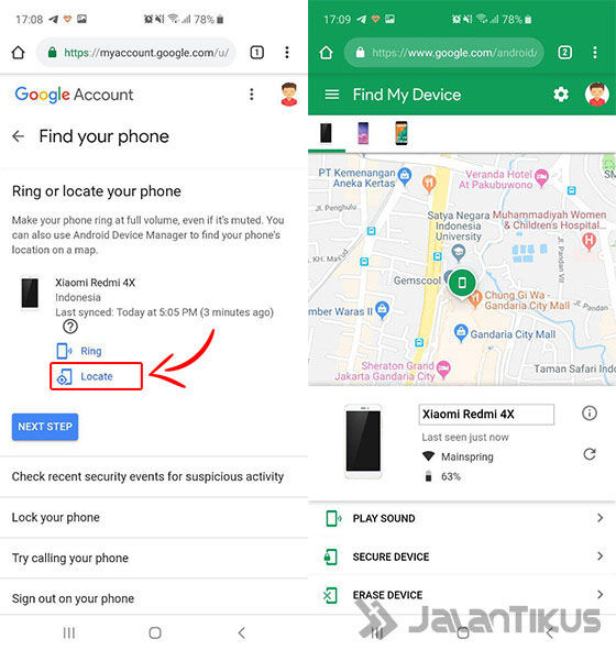 Cara Mendeteksi HP Hilang F116e
