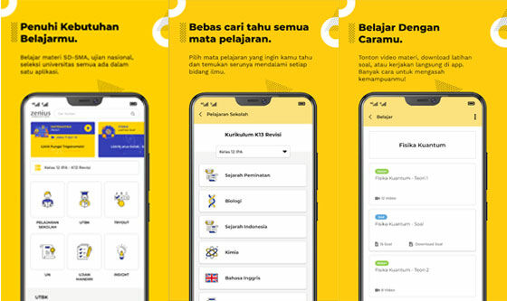 Aplikasi Belajar Online Zenius D2b3a