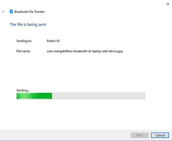Cara Mengaktifkan Bluetooth Di Laptop Sent File 3399c