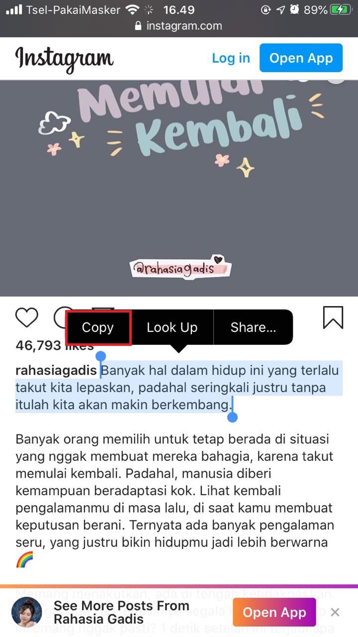Cara Copy Caption Di Ig 0981b
