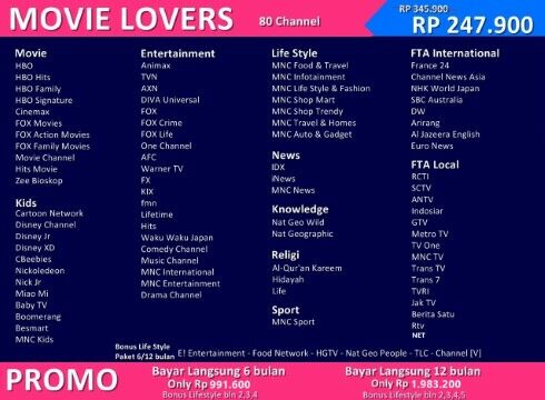 Paket All Channel Mnc Vision C1096