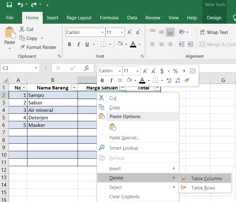 Cara Menghapus Kolom Di Excel 7d95a