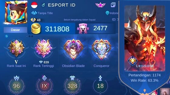 Akun Ml Sultan Gratis 1 15405
