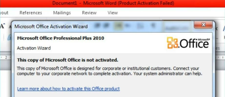 microsoft office 2010 activation wizard product key