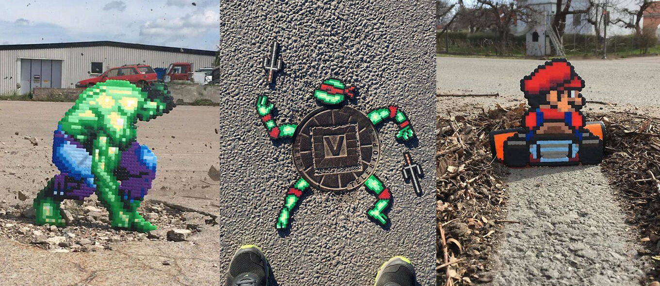 25 Foto Aksi Vandalisme Menakjubkan dengan Pixel Art, Kreatif Banget!