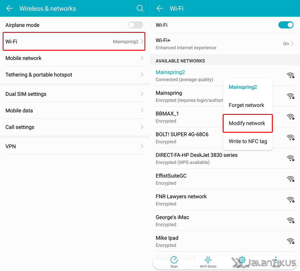 Cara Setting DNS 1.1.1.1 Android - Langkah 1