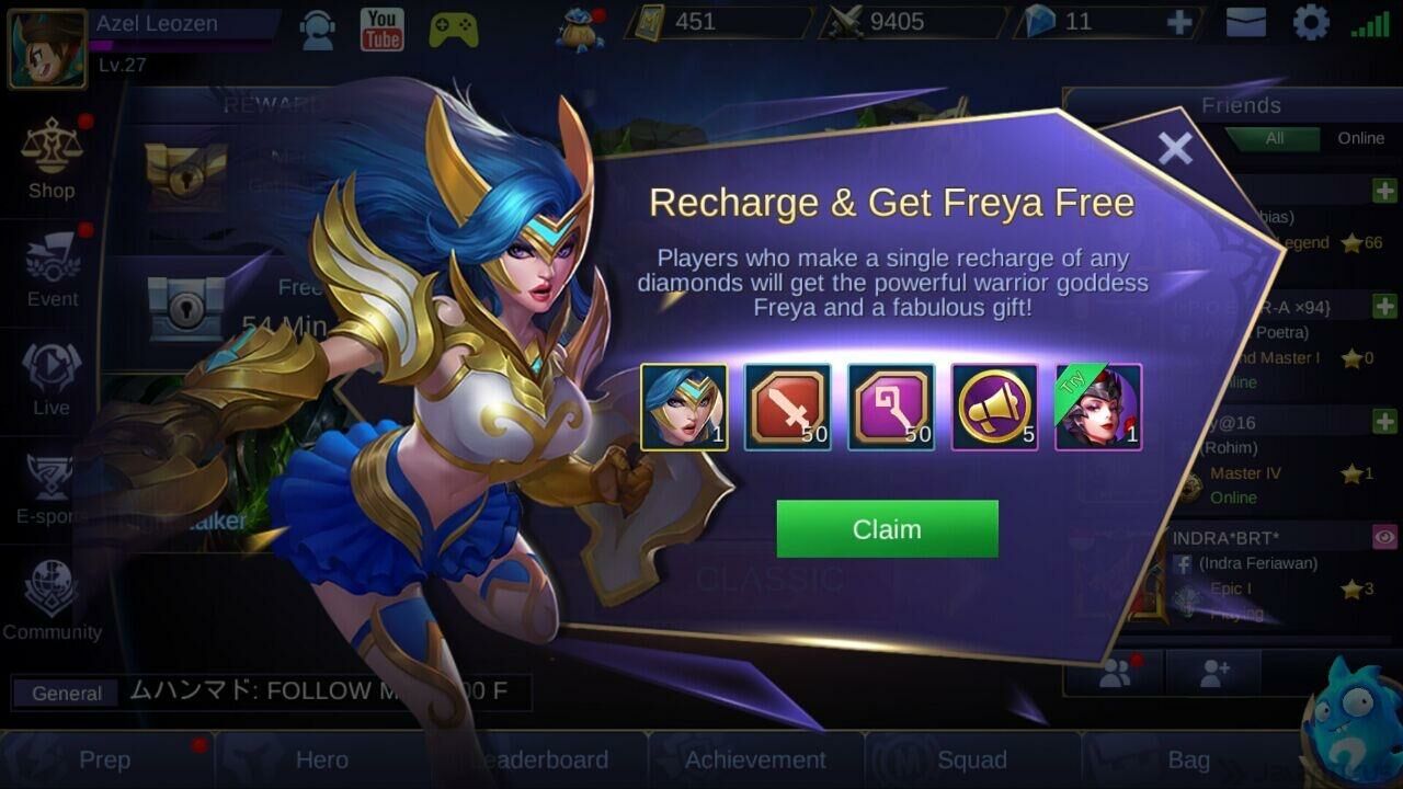 Murah Begini Cara Dapat Freya Mobile Legends Modal Rp 3000