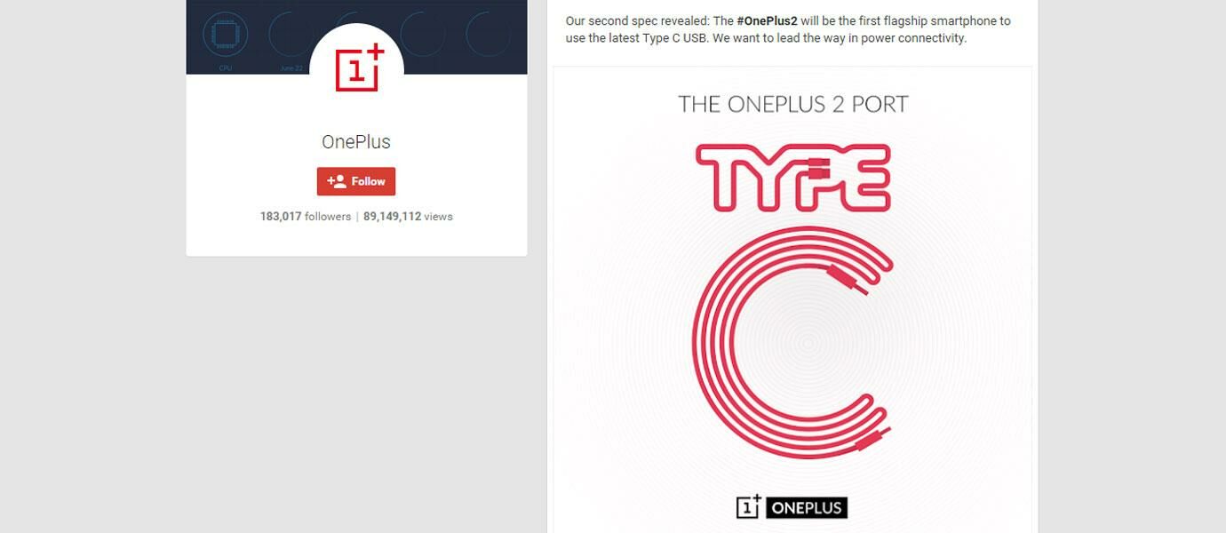 OnePlus 2 akan Menggunakan USB Type-C