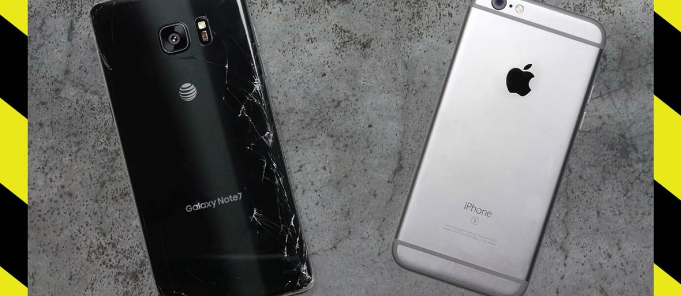 Drop Test Samsung Galaxy Note 7 vs iPhone 6S, Siapa yang Paling Kuat?