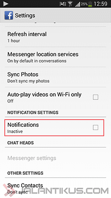 Cara Mematikan Notifikasi Facebook Di Android 2
