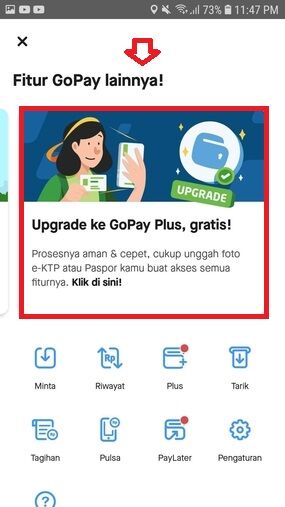 Cara Upgrade Gopay Klik Lainnya Pilih Upgrade Gopay Eb570