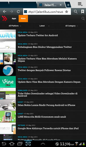 Jalantikus Mobile Newslist