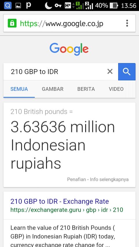 Cara Menghitung kurs Dengan Google