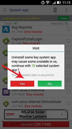 Menghapus Aplikasi Bawaan Android 3