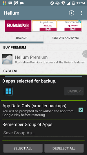 Cara Backup Aplikasi Menggunakan Helium6