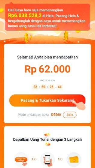 Aplikasi Helo Dapat Uang A128a
