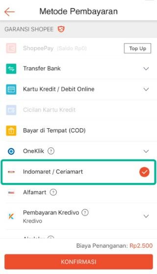 Cara Pembayaran Shopee Via Indomaret Cae34