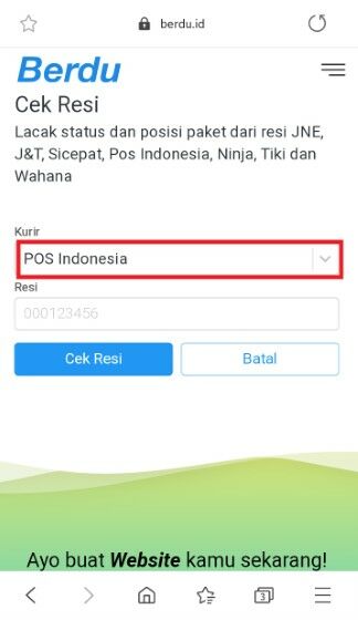 Cek Resi Pos Indonesia Di Website Berdu Satu D0b63