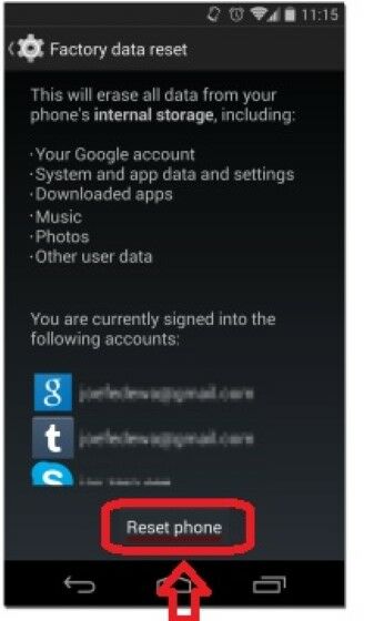 Cara Reset HP Advan Lewat Settings Klik OK 70522