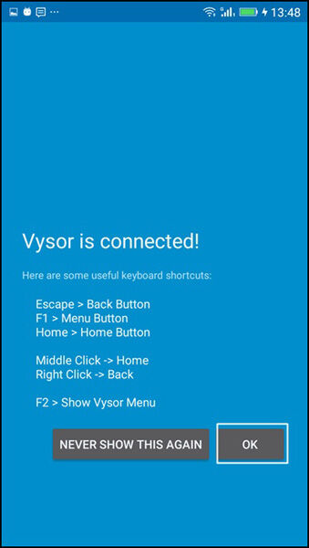 Vysor is Connected