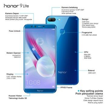 Honor 9 Lite Harga Fitur Spesifikasi 2c344