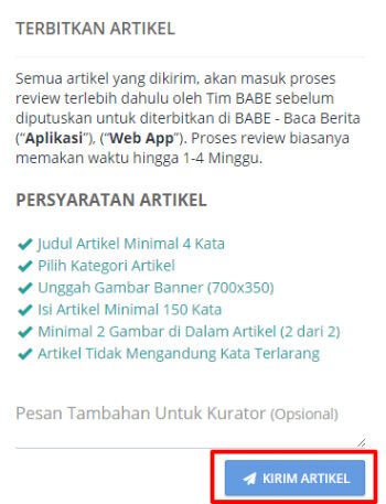 Jangan Lupa Kirim Artikel