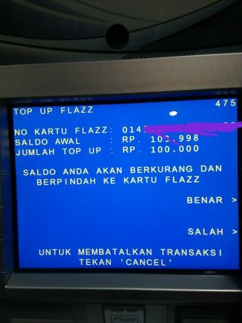 Cara Top Up Flazz Via Atm Saldo Custom 8abac