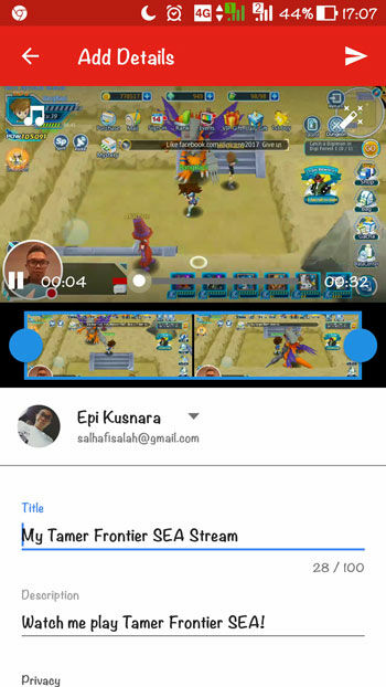 Cara Merekam Layar Android Menggunakan Youtube 6