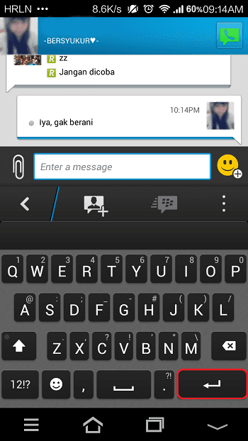 Cara Melakukan Enter Di Bbm 4