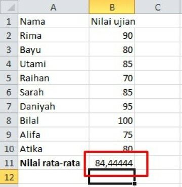 Cara Menghitung Rata Rata Excel 957e1