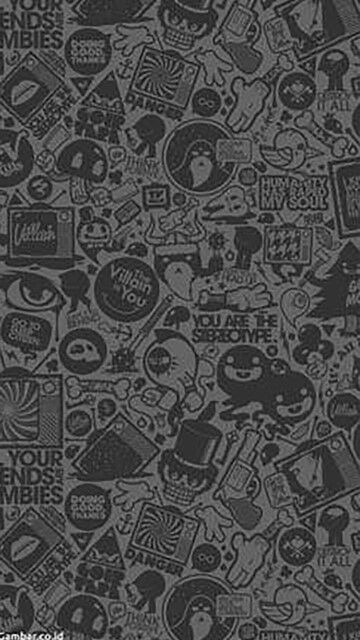 Wallpaper Keren Doodle Kelabu Large 00dbe